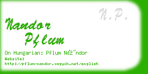 nandor pflum business card